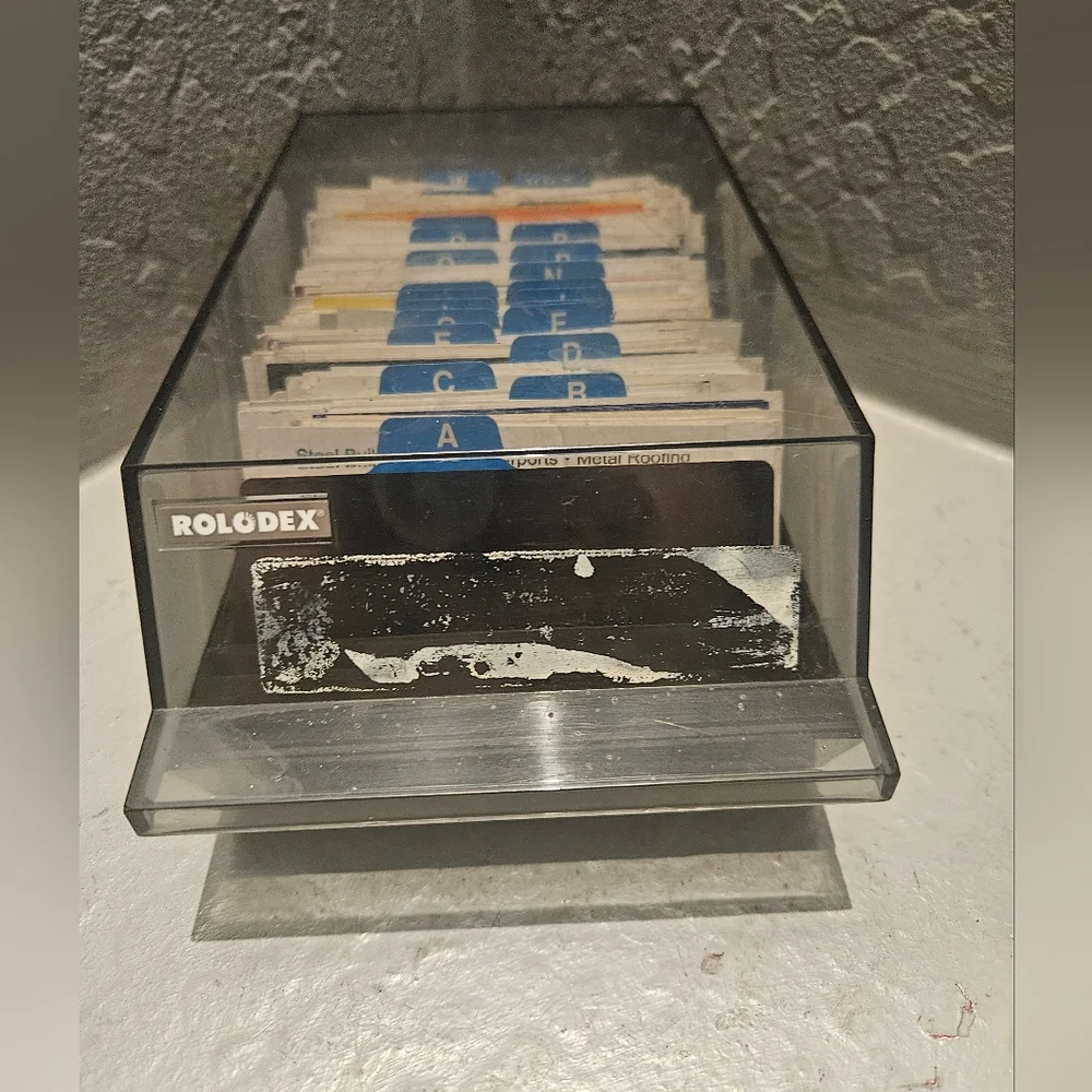 Original Rolodex with Original Business Cards Smoky Top